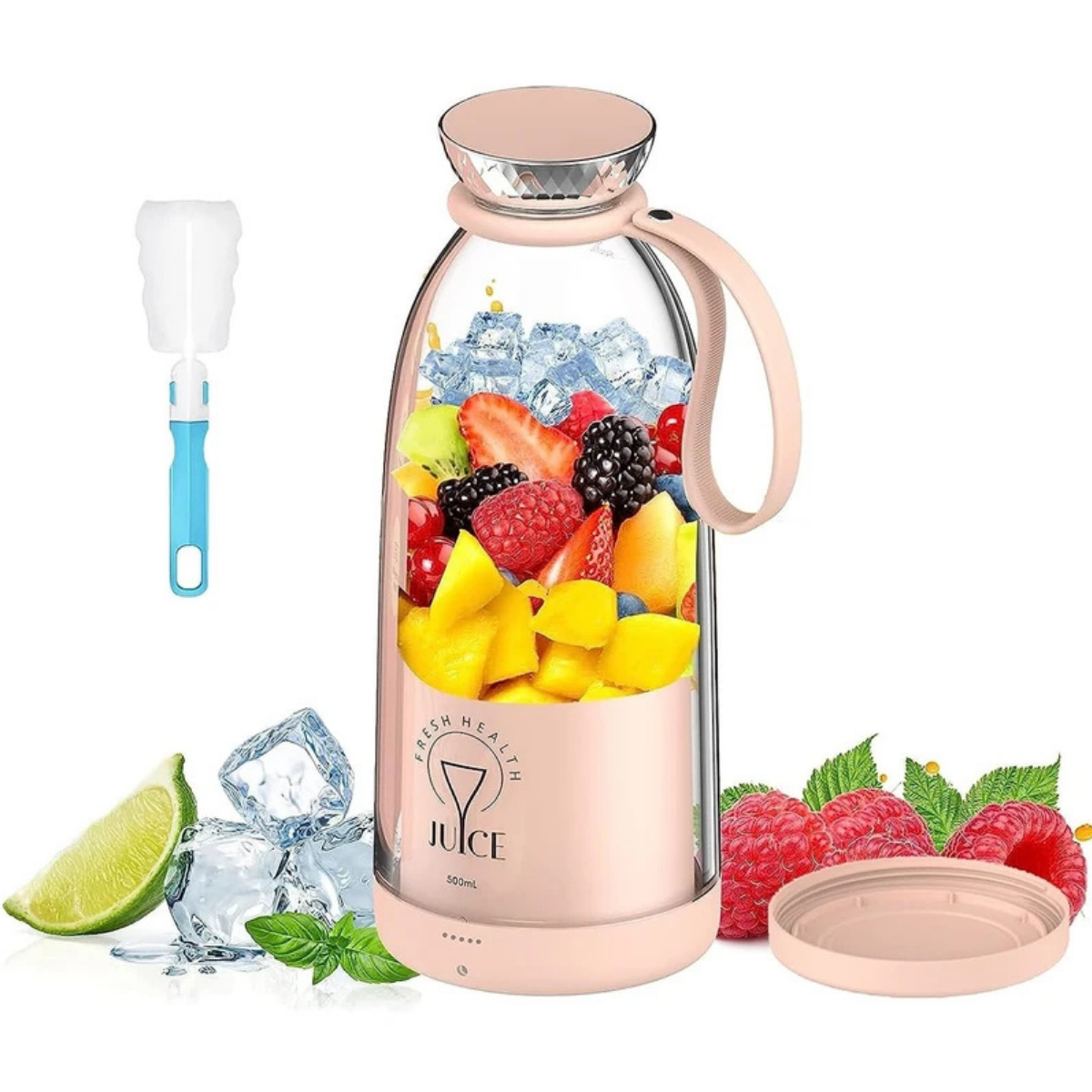 7 شیکر مدل FRESH JUICE گنجایش 0.500 لیتر صورتی - تصویر 1
